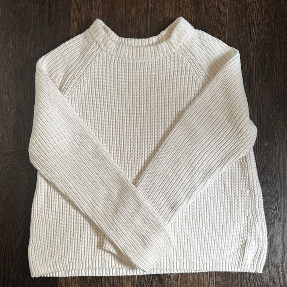 Quince 100% Cotton Fisherman Crewneck Knit Sweater